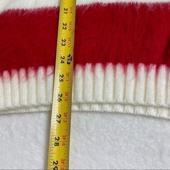 BP Red and White Striped Sweater Oversize XS Women Brushed Pullover - Picture 6 of 7